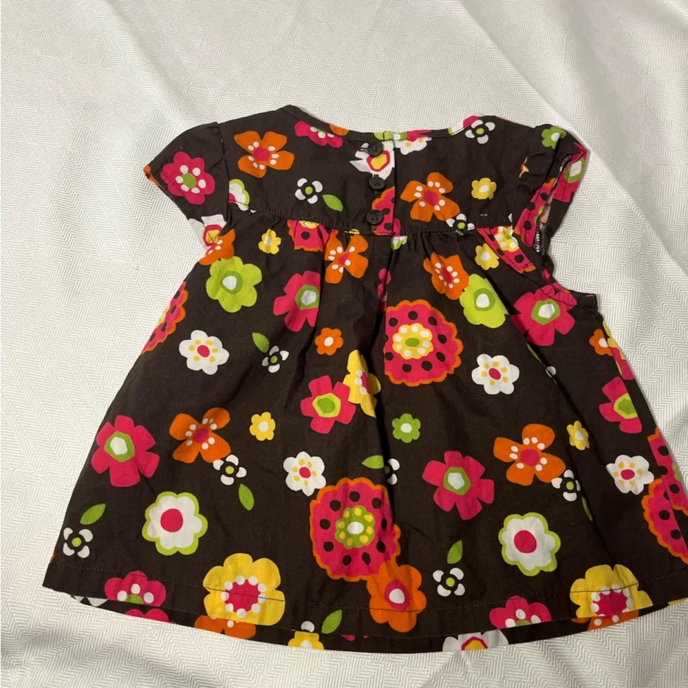Gymboree Brown Summer‎ Dress with Flowers Size 12-18 Months
